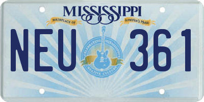 MS license plate NEU361