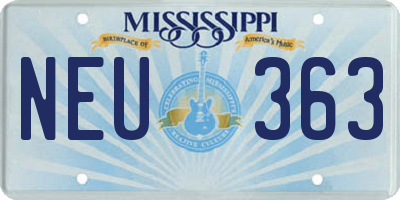 MS license plate NEU363