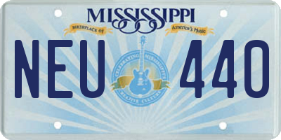 MS license plate NEU440