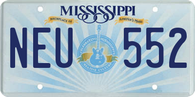 MS license plate NEU552