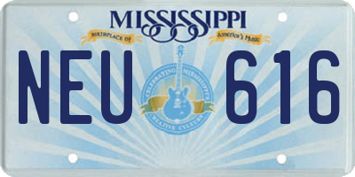 MS license plate NEU616
