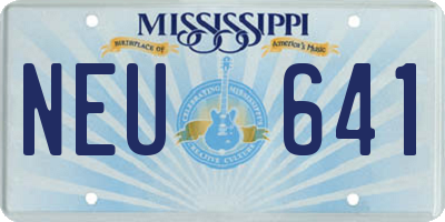MS license plate NEU641