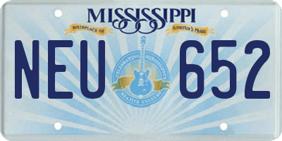 MS license plate NEU652