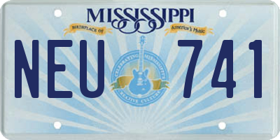 MS license plate NEU741
