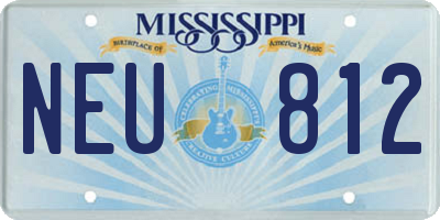 MS license plate NEU812
