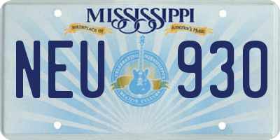 MS license plate NEU930