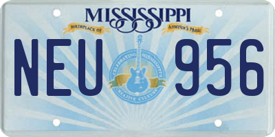 MS license plate NEU956