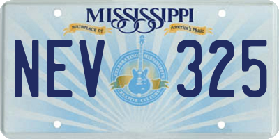 MS license plate NEV325