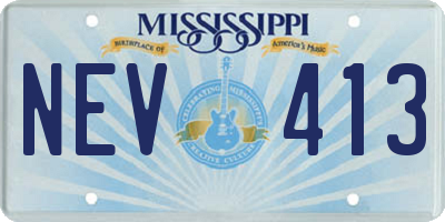 MS license plate NEV413