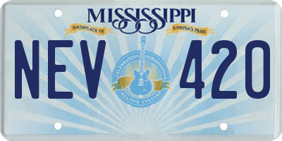 MS license plate NEV420