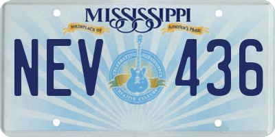 MS license plate NEV436