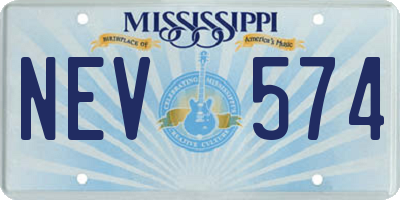 MS license plate NEV574