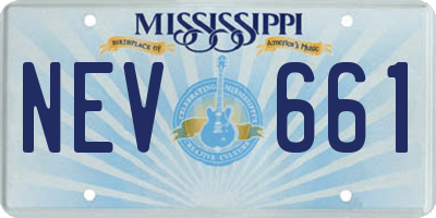 MS license plate NEV661