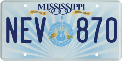 MS license plate NEV870