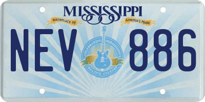 MS license plate NEV886