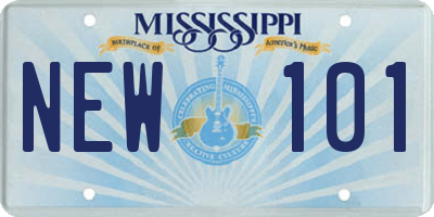 MS license plate NEW101
