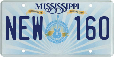 MS license plate NEW160