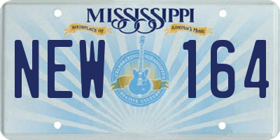 MS license plate NEW164