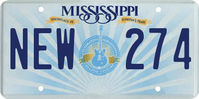 MS license plate NEW274