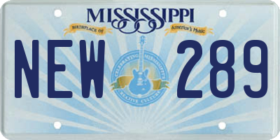 MS license plate NEW289