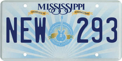 MS license plate NEW293