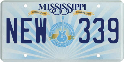 MS license plate NEW339