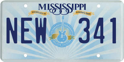 MS license plate NEW341