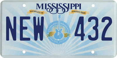 MS license plate NEW432