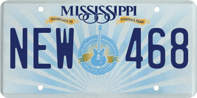 MS license plate NEW468