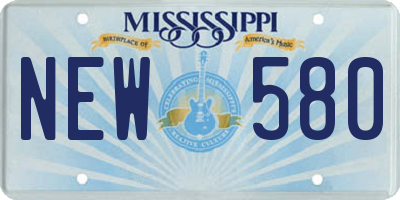MS license plate NEW580
