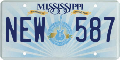 MS license plate NEW587