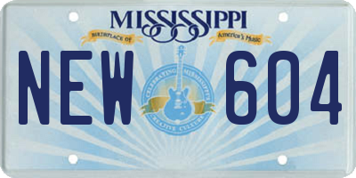 MS license plate NEW604