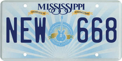 MS license plate NEW668