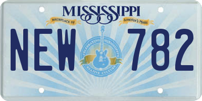 MS license plate NEW782