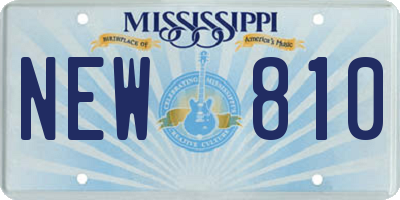 MS license plate NEW810