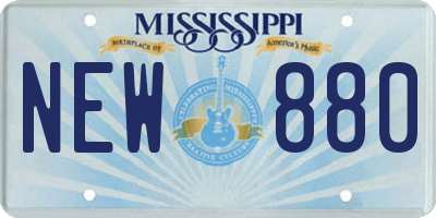 MS license plate NEW880
