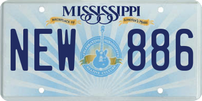 MS license plate NEW886