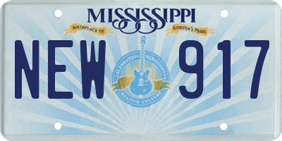 MS license plate NEW917