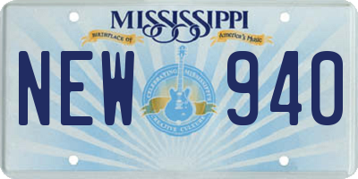 MS license plate NEW940
