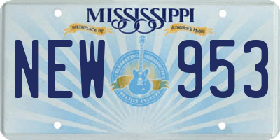 MS license plate NEW953