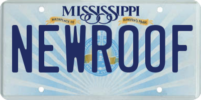 MS license plate NEWROOF