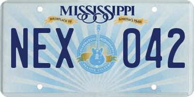 MS license plate NEX042