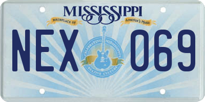 MS license plate NEX069