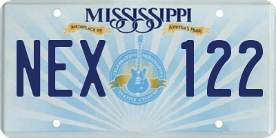 MS license plate NEX122