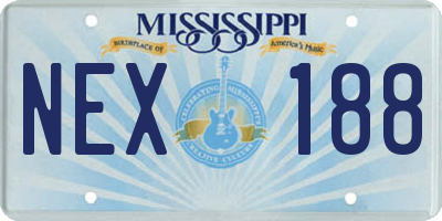 MS license plate NEX188