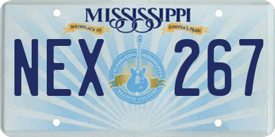 MS license plate NEX267