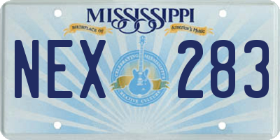 MS license plate NEX283