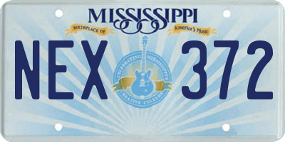 MS license plate NEX372