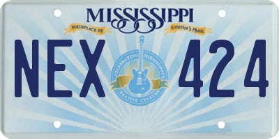 MS license plate NEX424