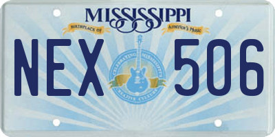MS license plate NEX506